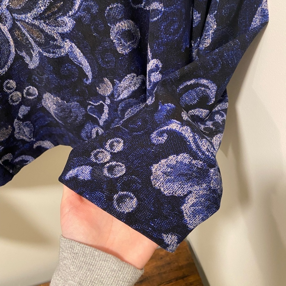 NWOT | vintage Briggs New York women’s‎ blue floral blazer — XL - Picture 3 of 4